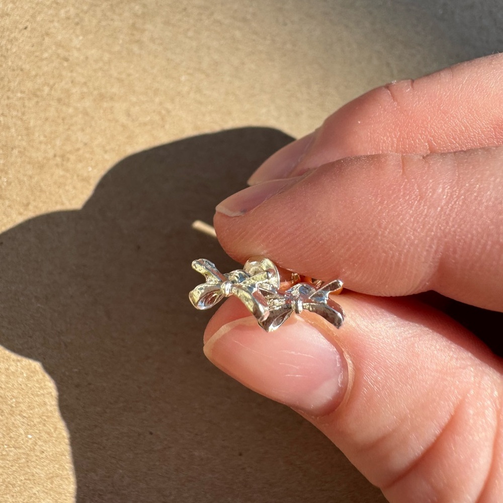 Silver Bow Earrings